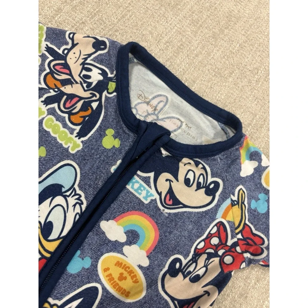 Little Sleepies Mickey's Clubhouse Bamboo Shorty Zippy Pajama Size 12-18 Months